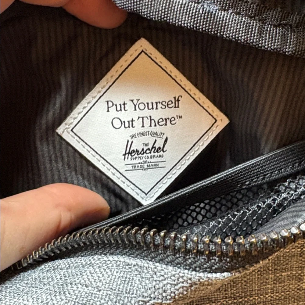 Herschel Black Gray canvas Belt Bag Fanny Pack Crossbody